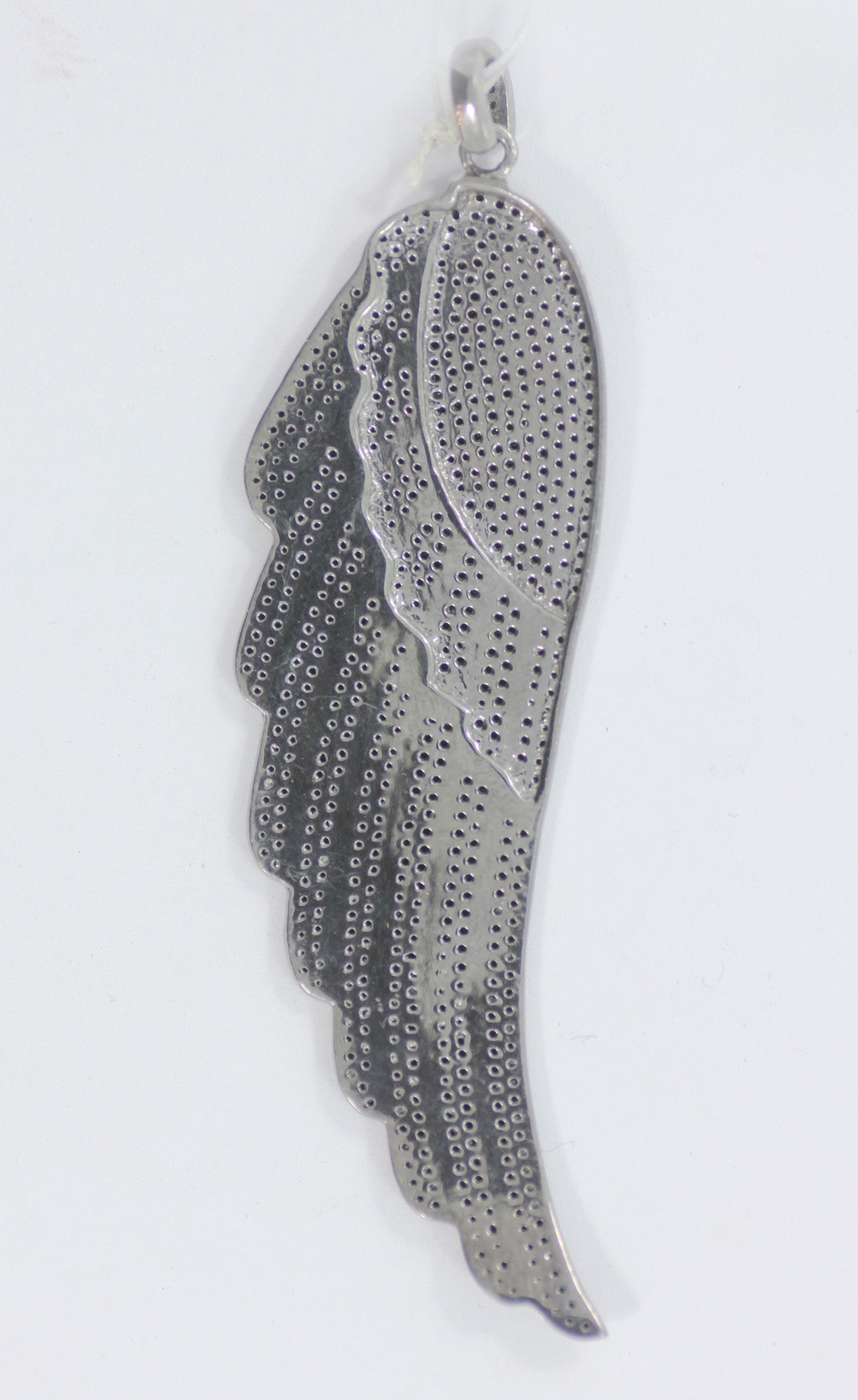 Wings Diamond Pendant .925 Oxidized Sterling Silver Diamond Pendant, Genuine handmade pave diamond Pendant Size Approx 3.20"(80 x 29 MM)
