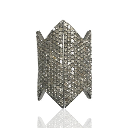 Diamond Silver Black Rhodium Ring