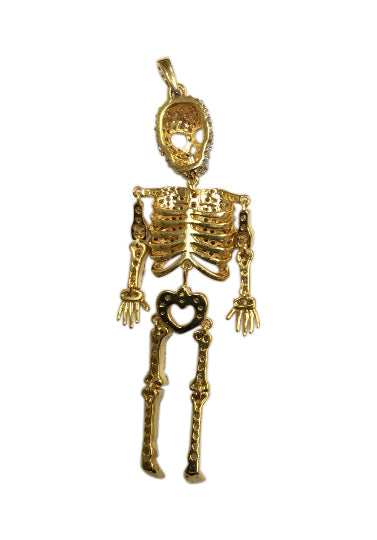 14K Solid Gold Diamond Skeleton Pendants. Approx Size 2.60 "(19 x 65 mm)