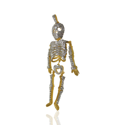 14K Solid Gold Diamond Skeleton Pendants. Approx Size 2.60 "(19 x 65 mm)