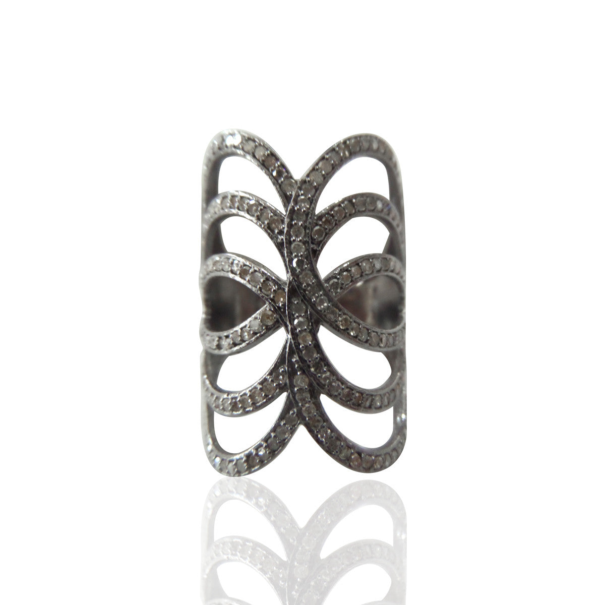 Diamond Barrel Loop Diamond Ring