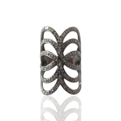 Diamond Barrel Loop Diamond Ring