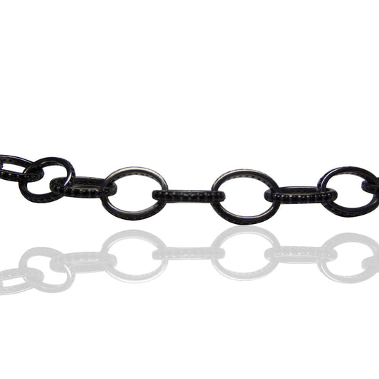 Black Spinel Link Chain Necklace