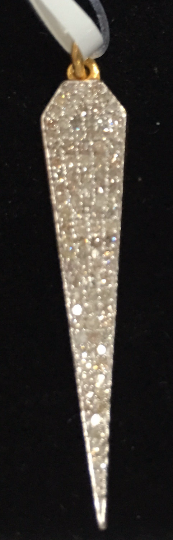 14k Solid Gold Spike Diamond Pendants. Approx Size 1.44 "(7 x 36 mm)