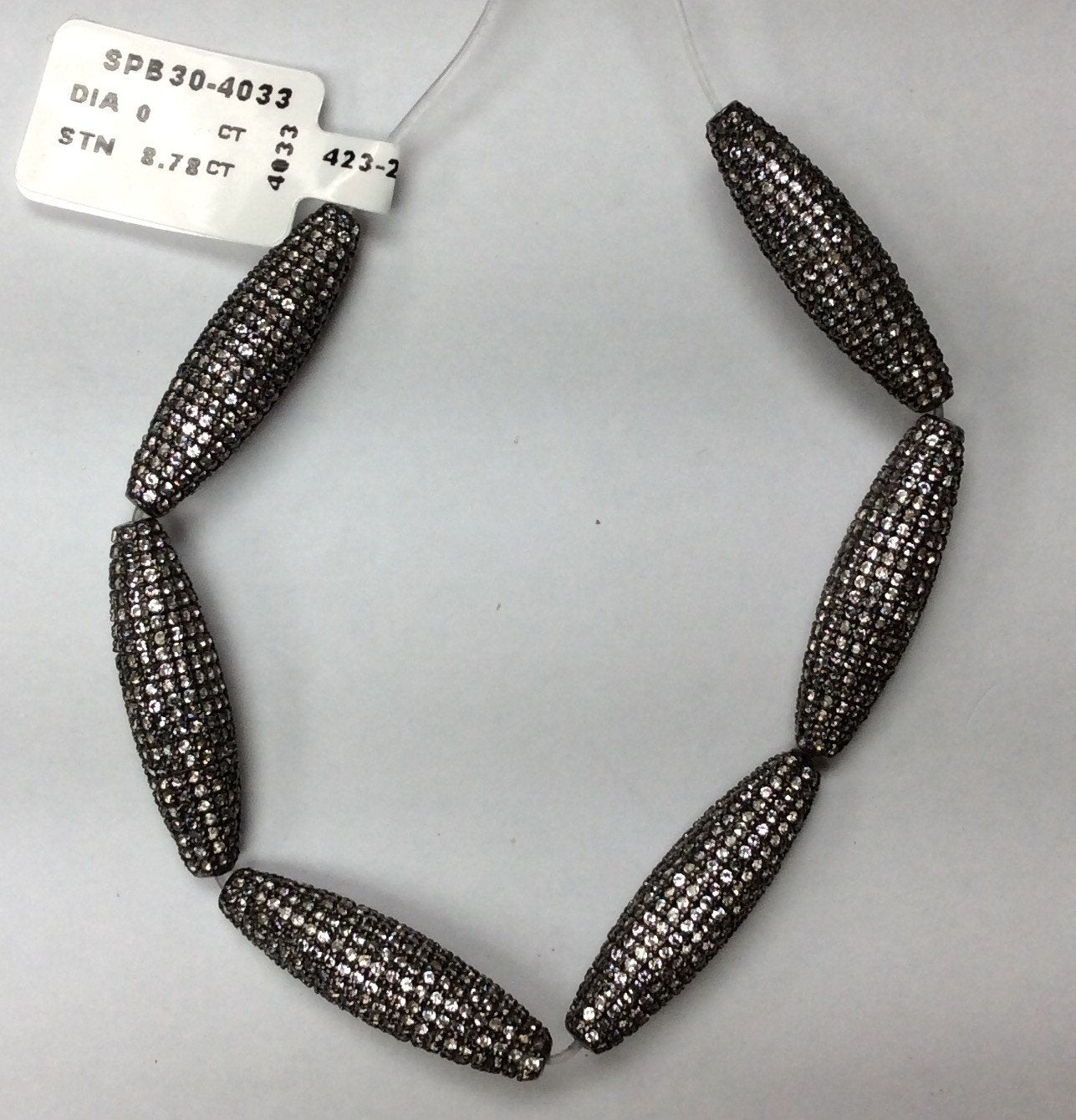 Tube Shape Beads with Gemstones Crafted on Sterling Silver