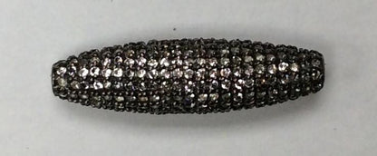 Tube Shape Beads with Gemstones Crafted on Sterling Silver