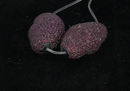Long Nugget Pave Bead.925 Oxidized Sterling Silver Pave Beads, Genuine handmade pave Beads