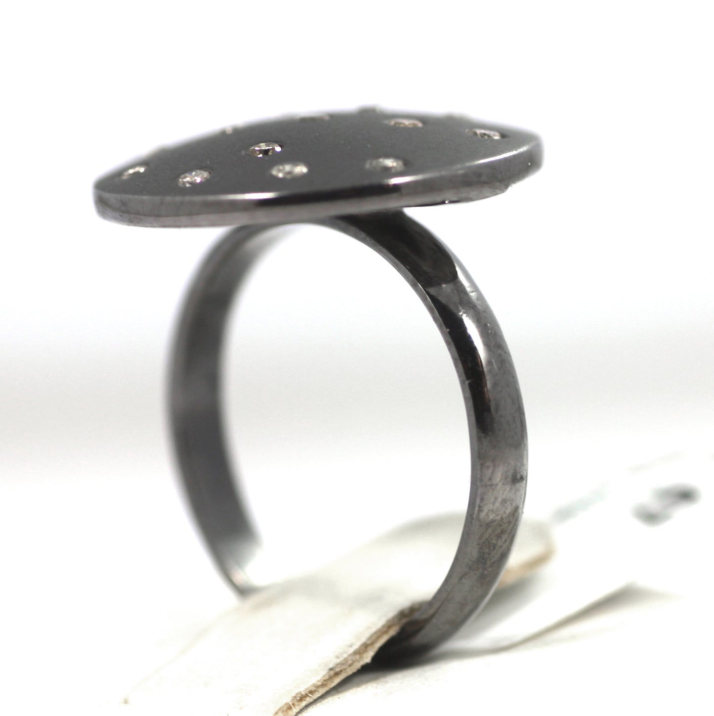 Silver Pave Diamond Ring .925 Oxidized Sterling Silver Diamond Ring, Genuine handmade pave diamond Ring Size Approx 0.76"(19 MM)