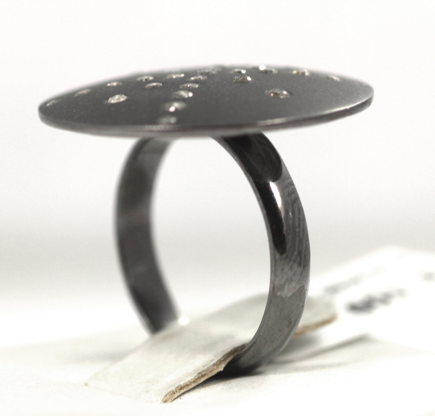 Silver Pave Diamond Ring .925 Oxidized Sterling Silver Diamond Ring, Genuine handmade pave diamond Ring Size Approx 1.00"(25 MM)