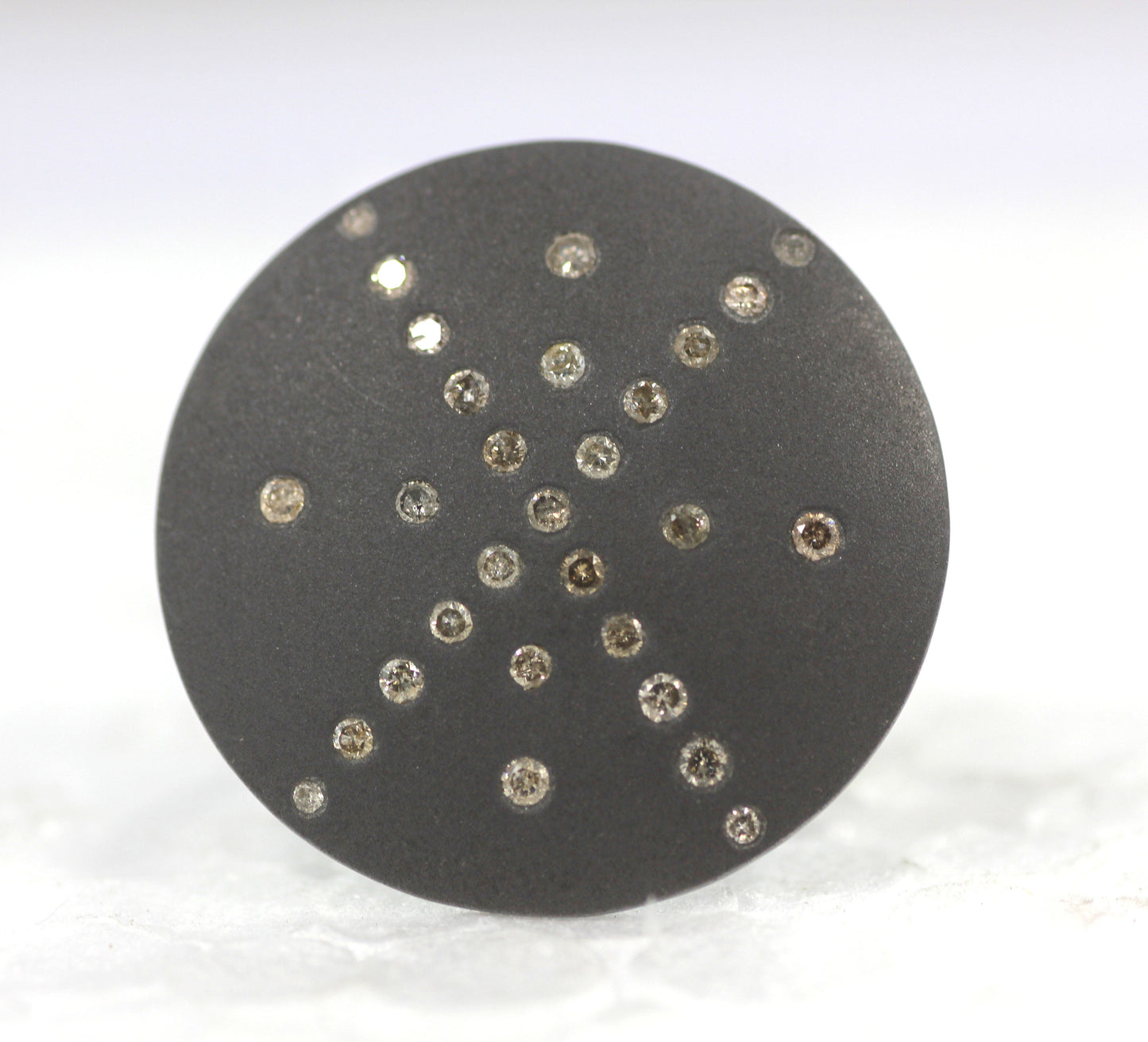 Silver Pave Diamond Ring .925 Oxidized Sterling Silver Diamond Ring, Genuine handmade pave diamond Ring Size Approx 1.00"(25 MM)