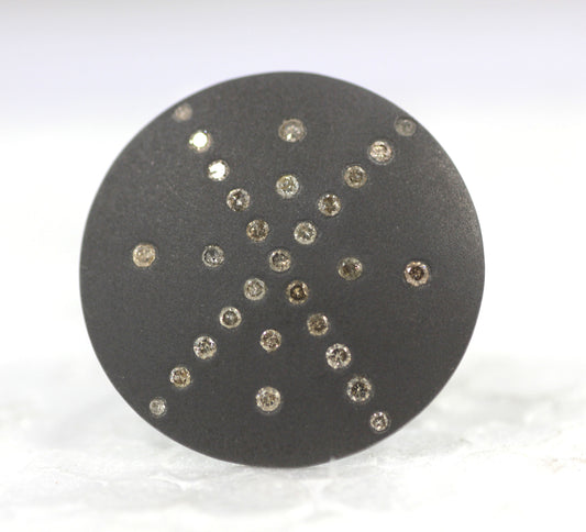 Silver Pave Diamond Ring .925 Oxidized Sterling Silver Diamond Ring, Genuine handmade pave diamond Ring Size Approx 1.00"(25 MM)
