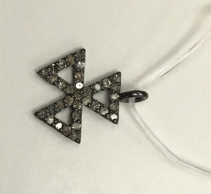 Vintage Diamond Silver Charm