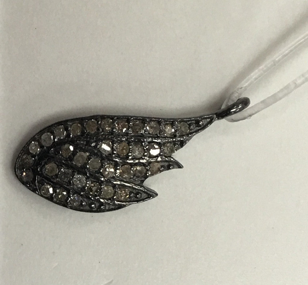 Wings Shape Diamond Silver Charm