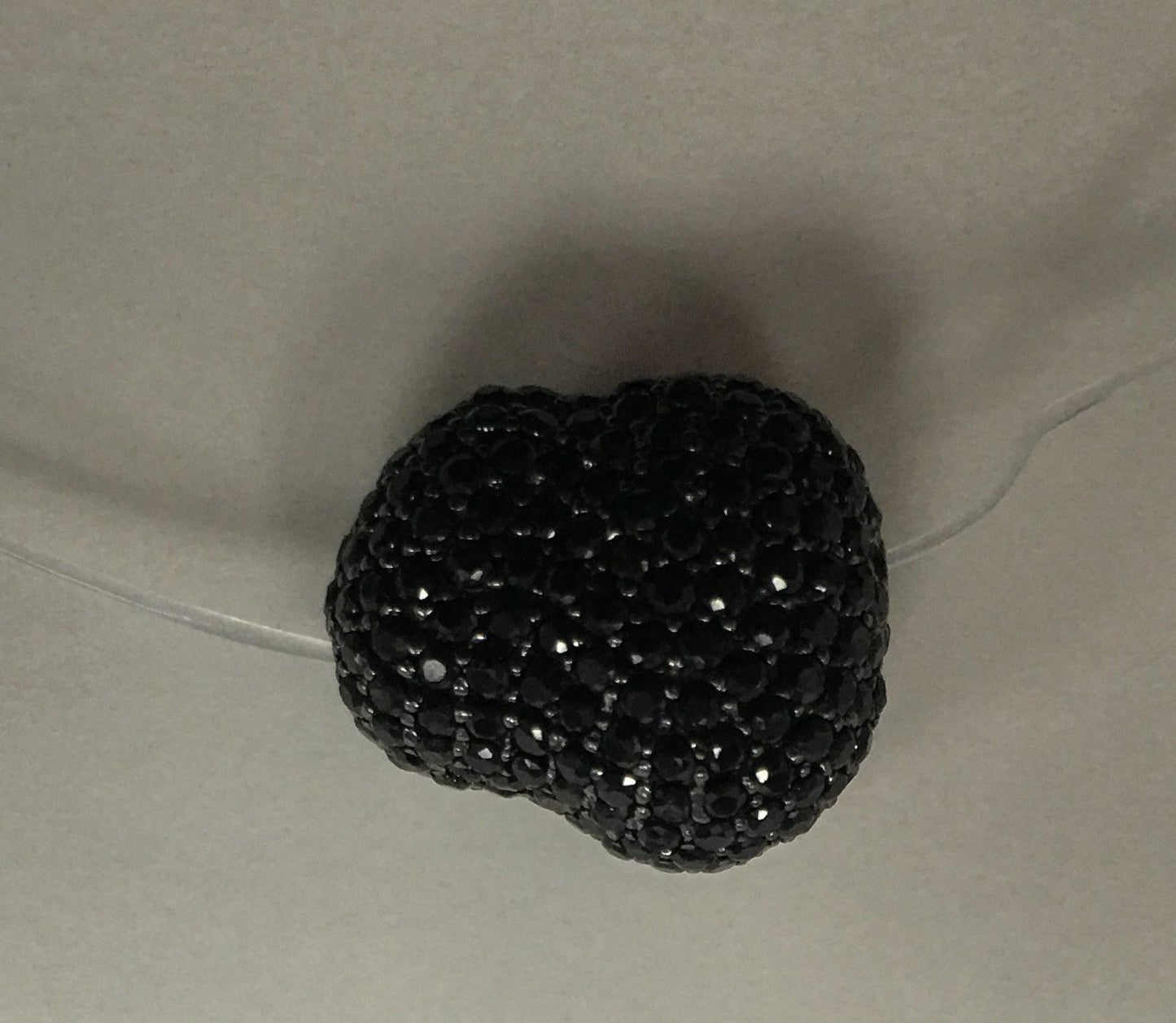 Nugget shape Black Spinel Pave Silver Beads