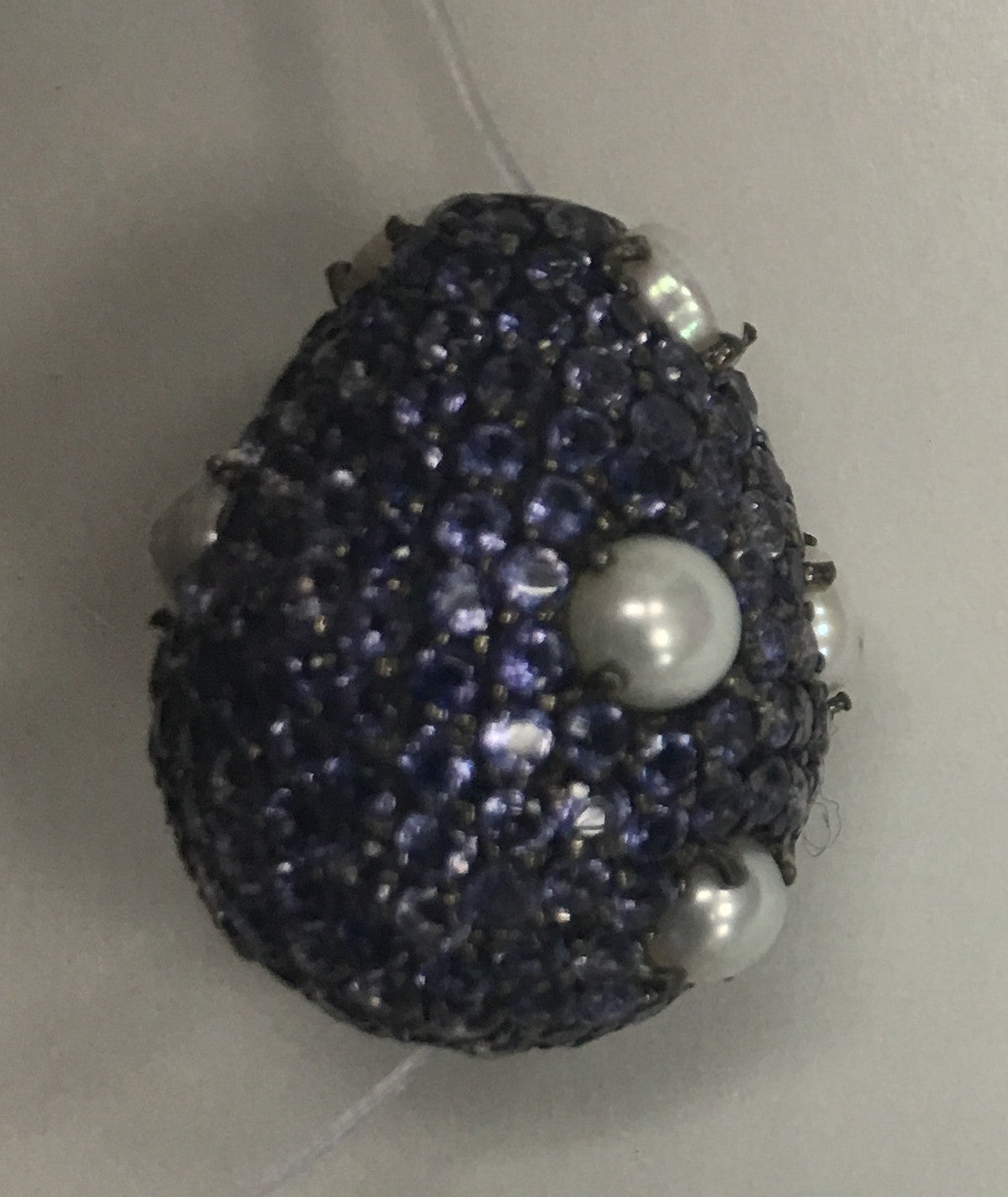 SILVER GEMSTONE PAVE BEADS