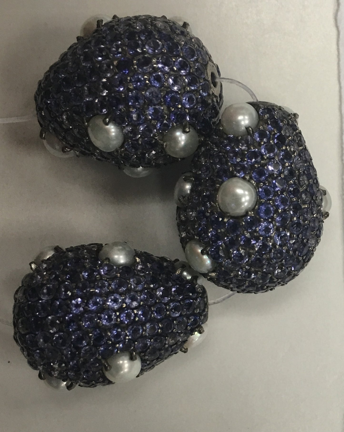 SILVER GEMSTONE PAVE BEADS