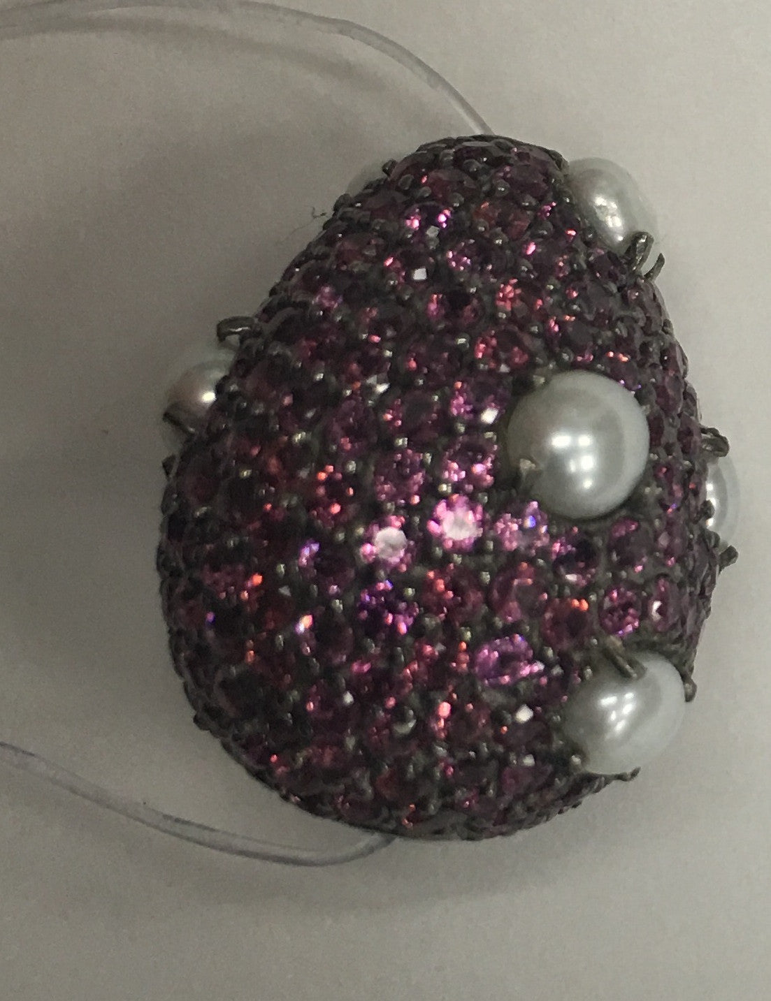 SILVER GEMSTONE PAVE BEADS
