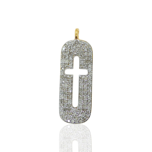 14K Solid Gold Cross Diamond Pendants