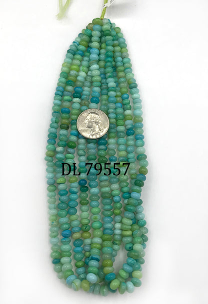 Opal Beads Smooth Rondelle, Dyed Colours
