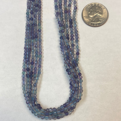FLOURITE BEADS ROUND FACETED 3-4MM