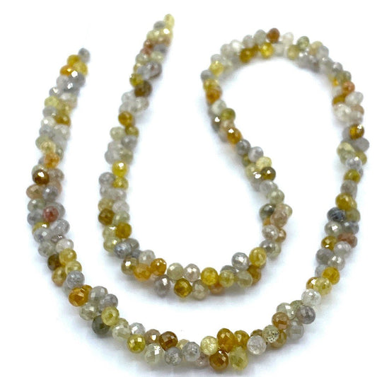 Multi Color Diamond Beads Faceted Tear drop Top side drilled,  16” strand