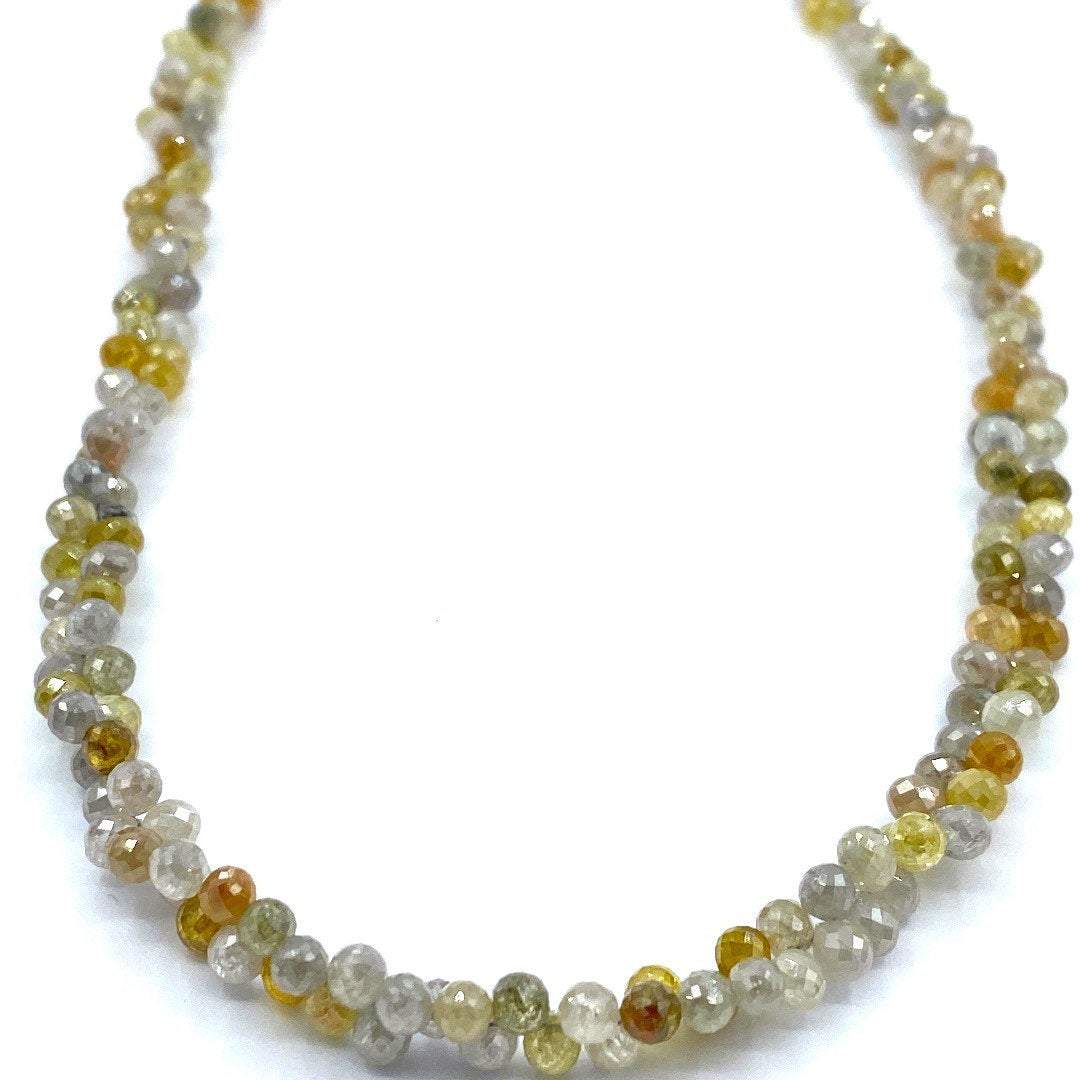 Multi Color Diamond Beads Faceted Tear drop Top side drilled,  16” strand