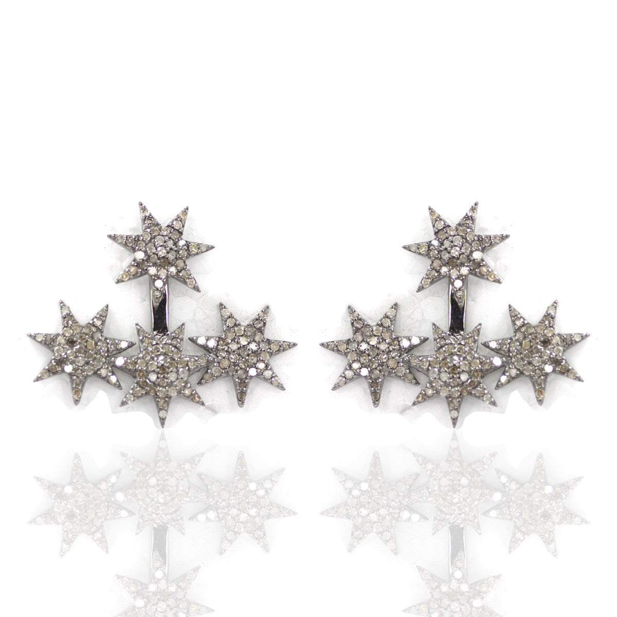 STAR DIAMOND SILVER EARRINGS