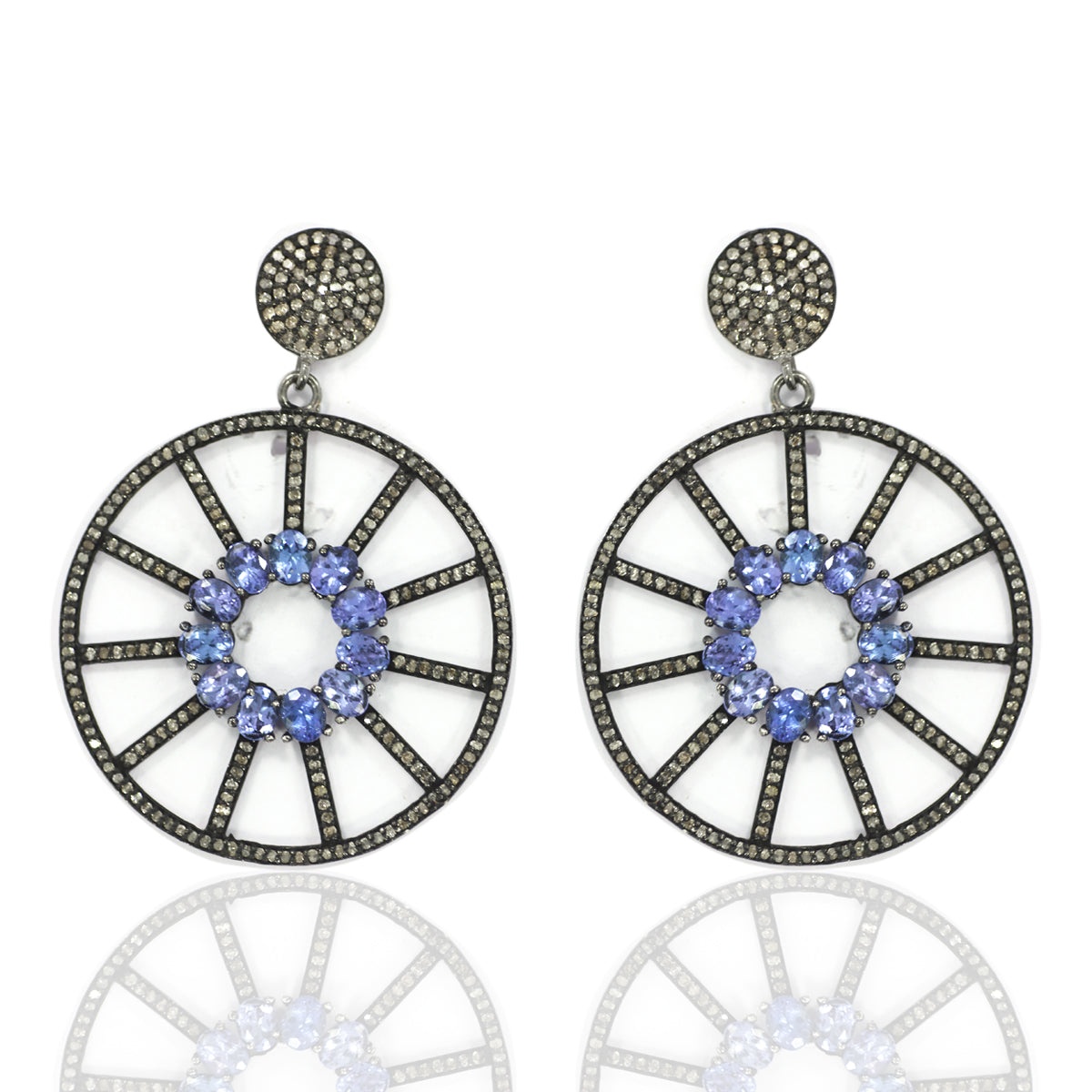 Gemstones Embedded Diamond Earring