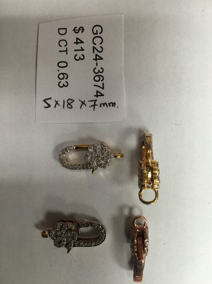 14k Solid Gold Diamond Clasps