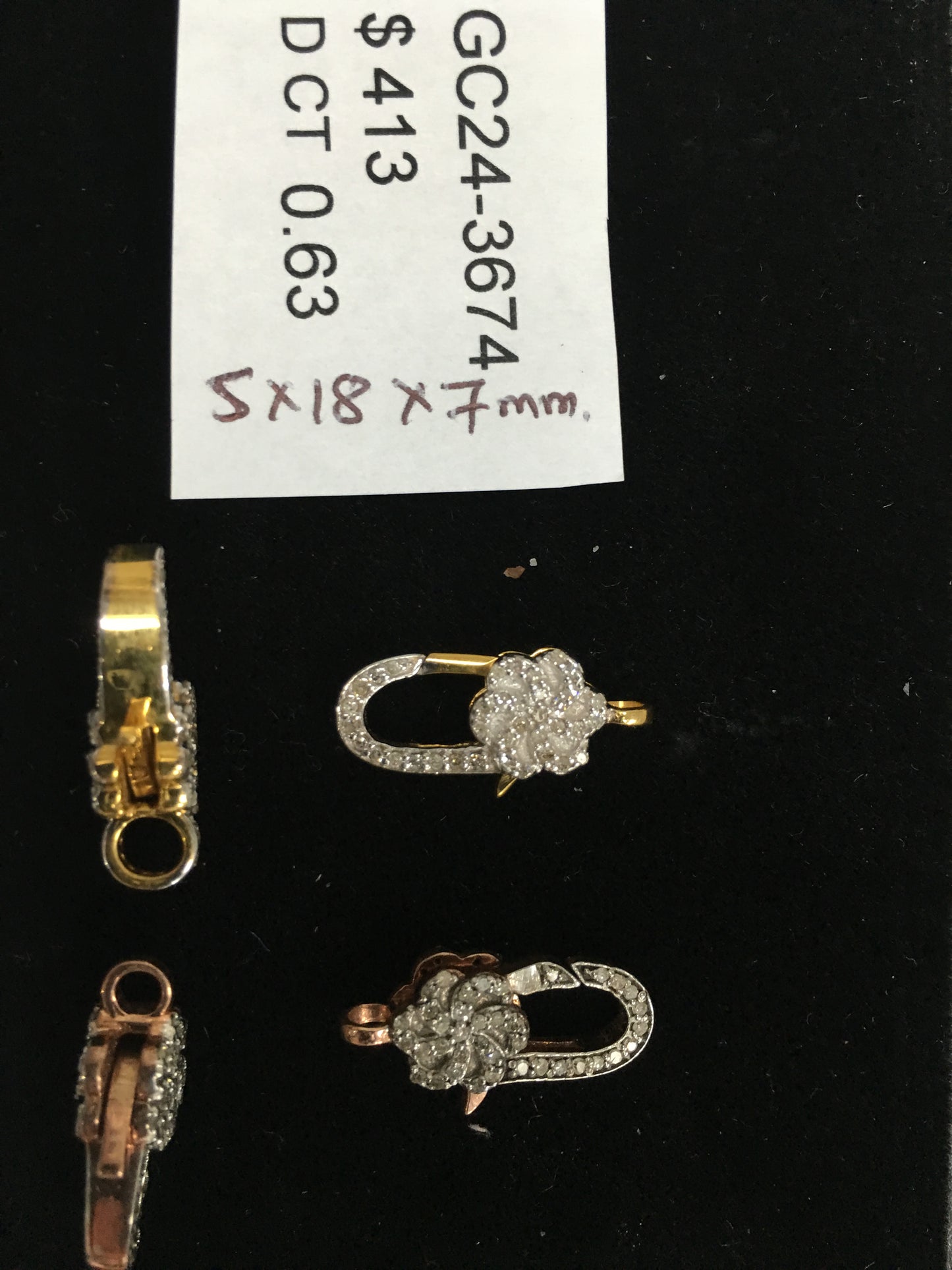 14k Solid Gold Diamond Clasps