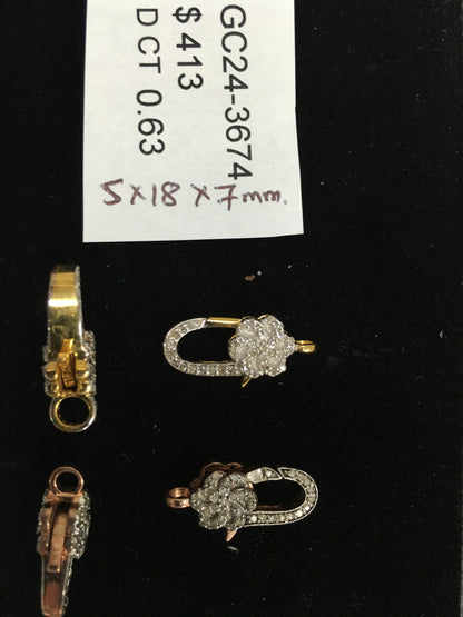 14k Solid Gold Diamond Clasps