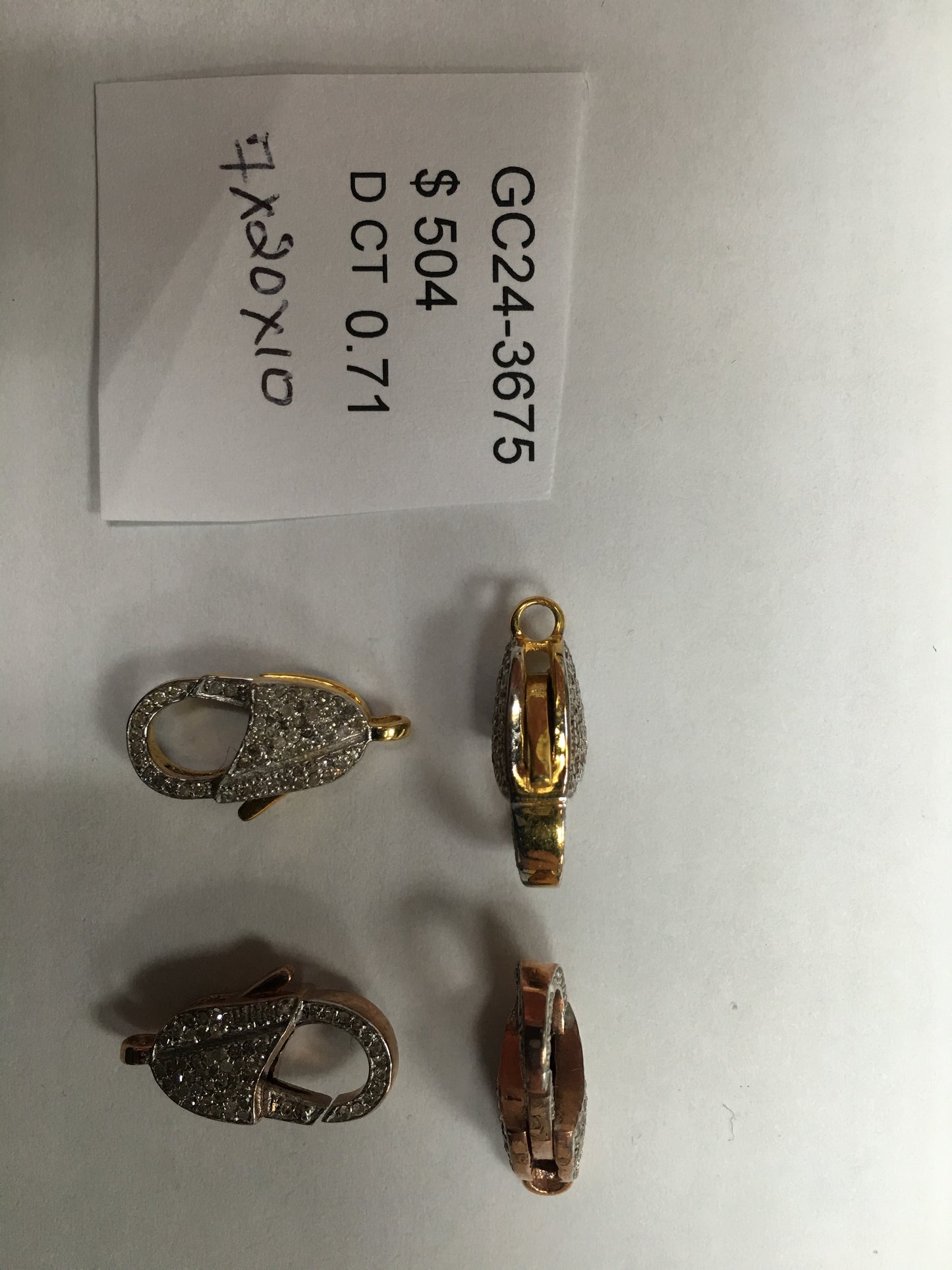 14k Solid Gold Diamond Clasps