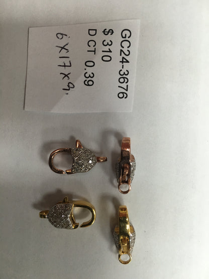 14k Solid Gold Diamond Clasps