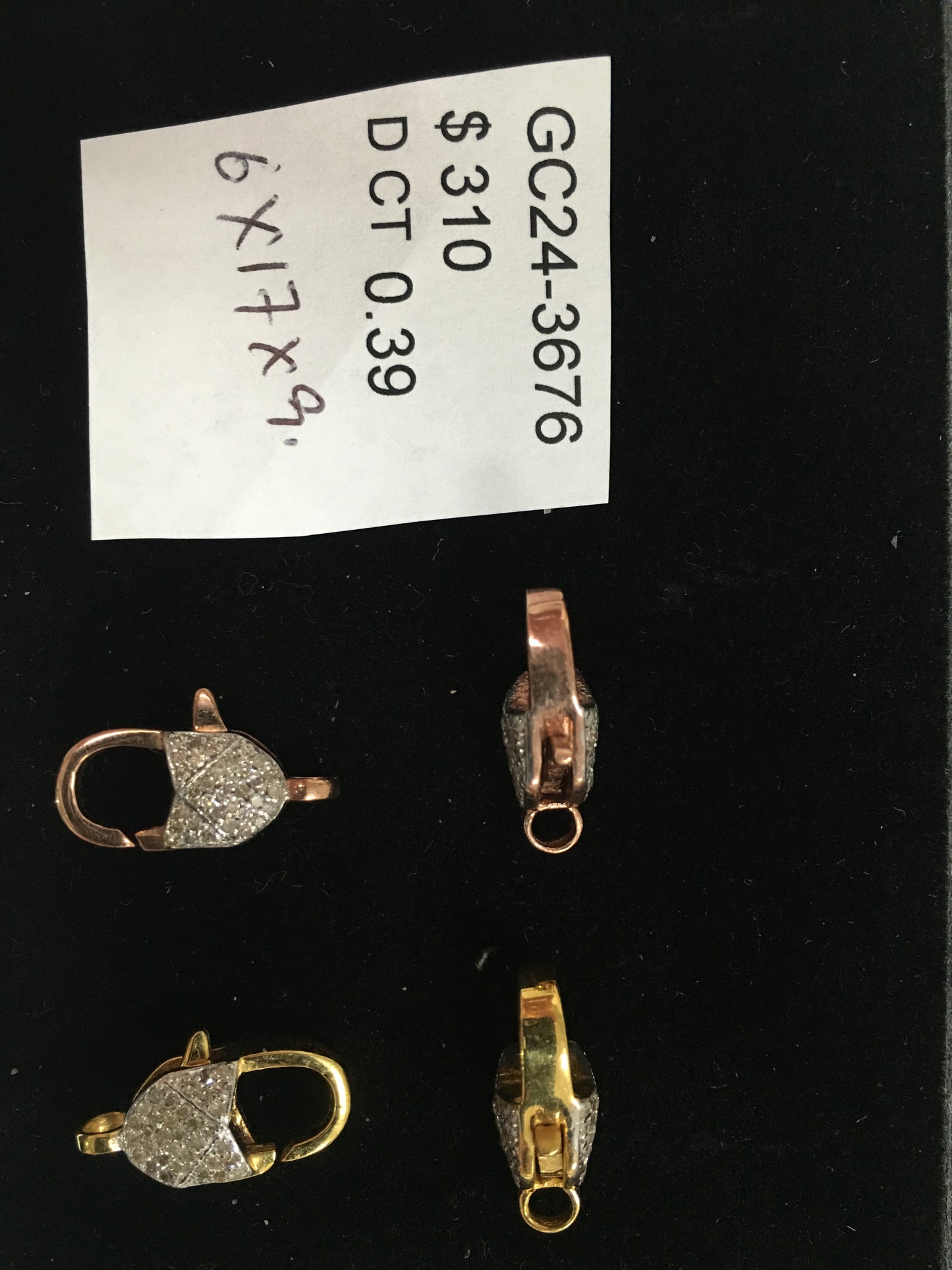 14k Solid Gold Diamond Clasps