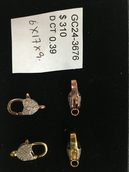 14k Solid Gold Diamond Clasps