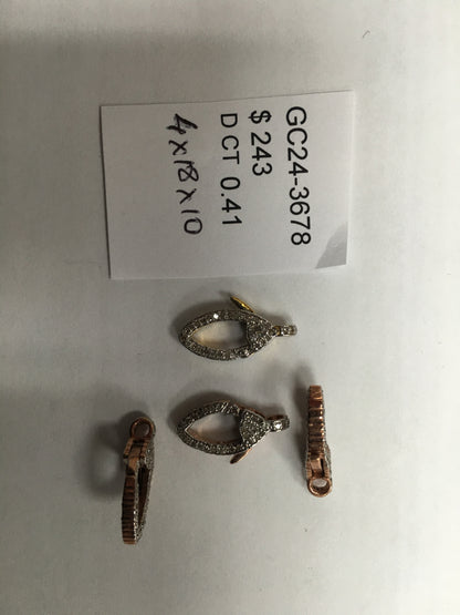 14k Solid Gold Diamond Clasps