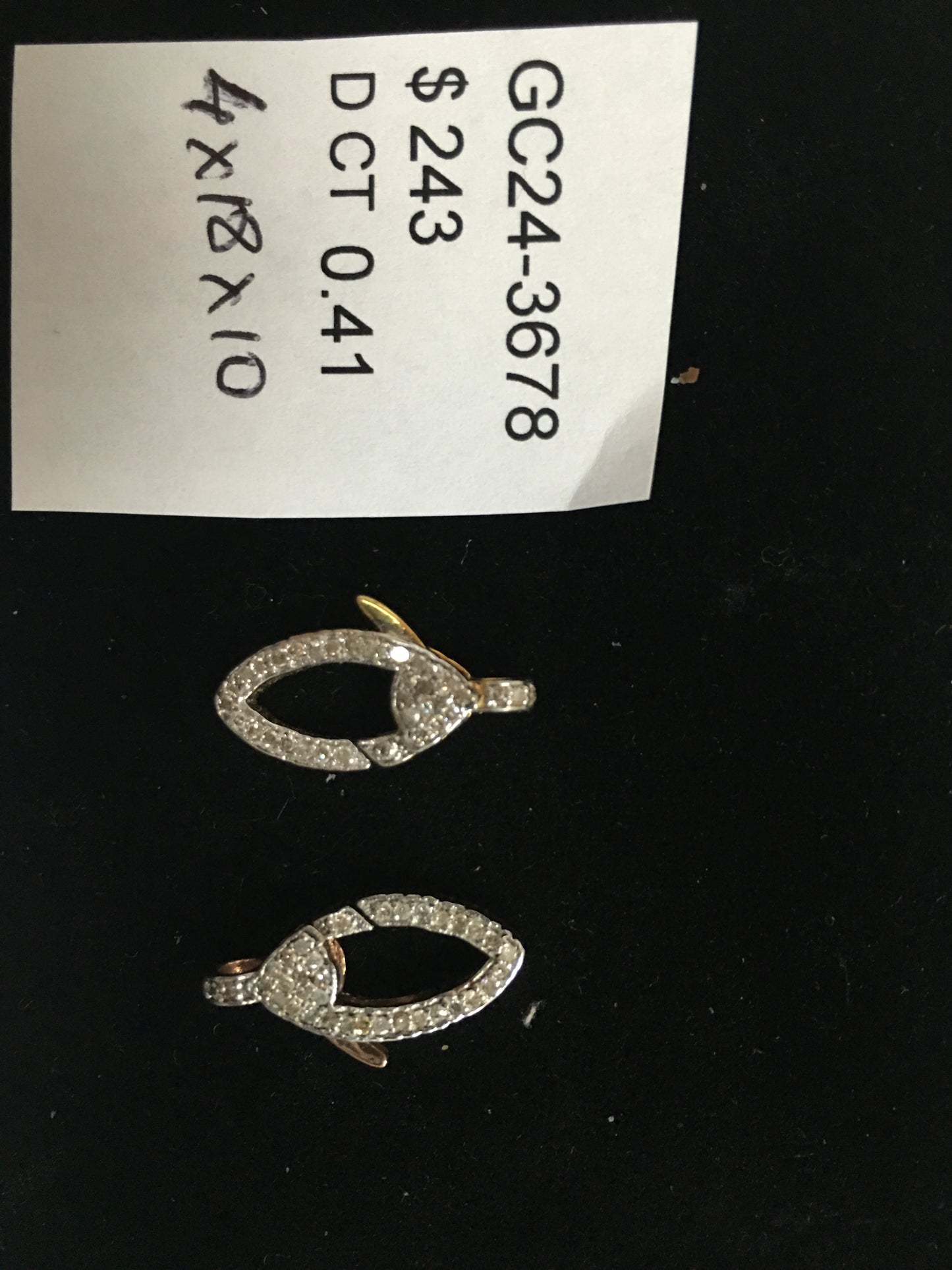 14k Solid Gold Diamond Clasps