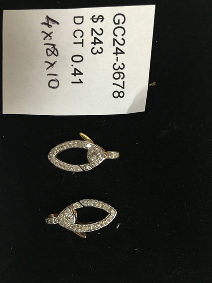 14k Solid Gold Diamond Clasps
