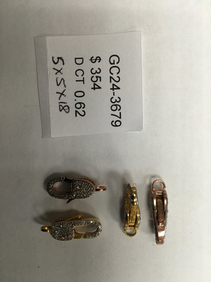 14k Solid Gold Diamond Clasps