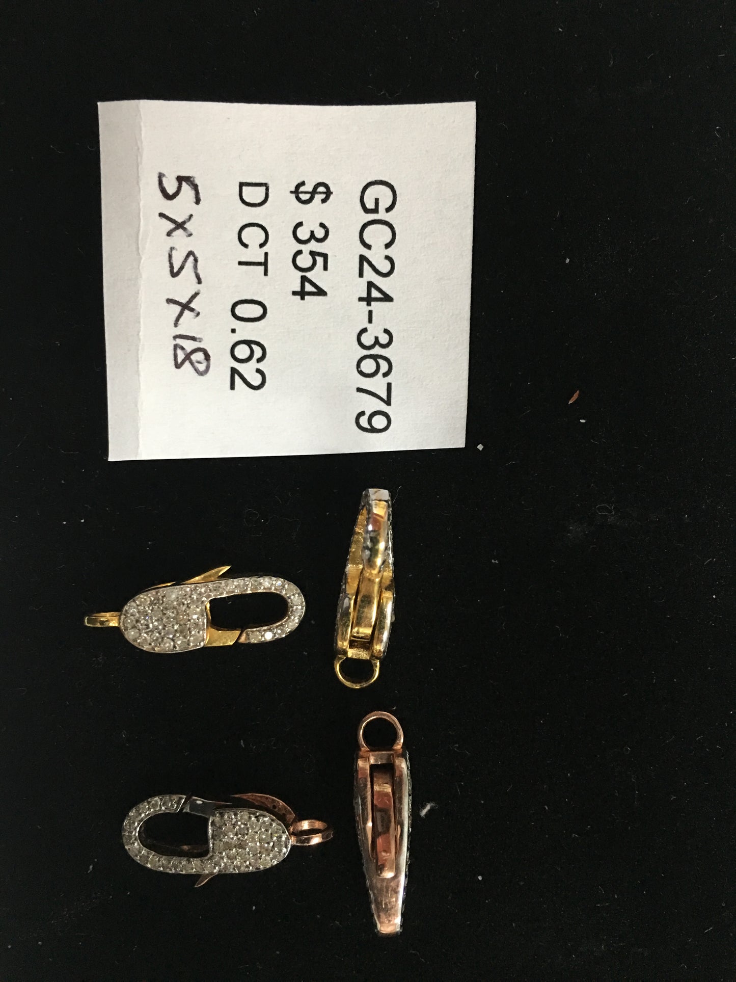 14k Solid Gold Diamond Clasps