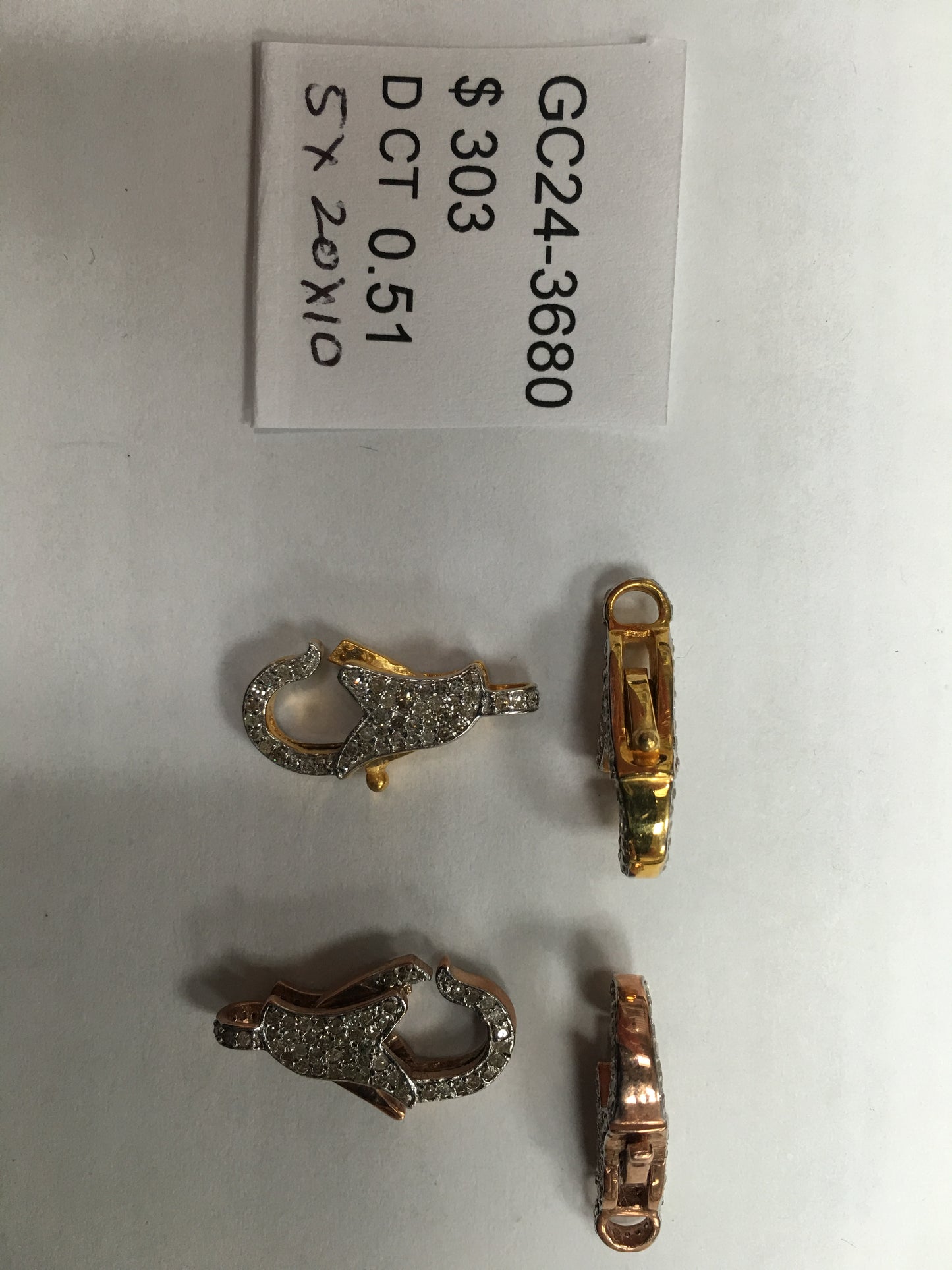 14k Solid Gold Diamond Clasps