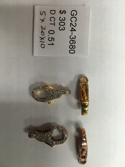 14k Solid Gold Diamond Clasps