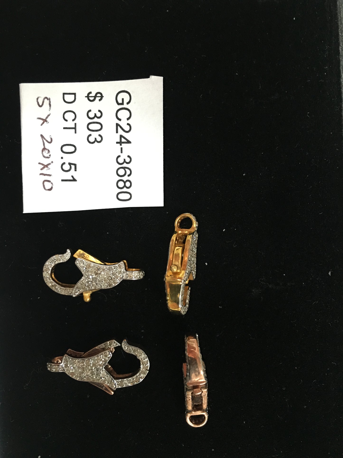 14k Solid Gold Diamond Clasps