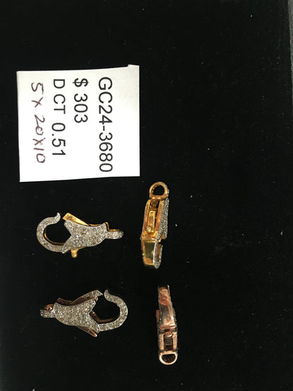 14k Solid Gold Diamond Clasps
