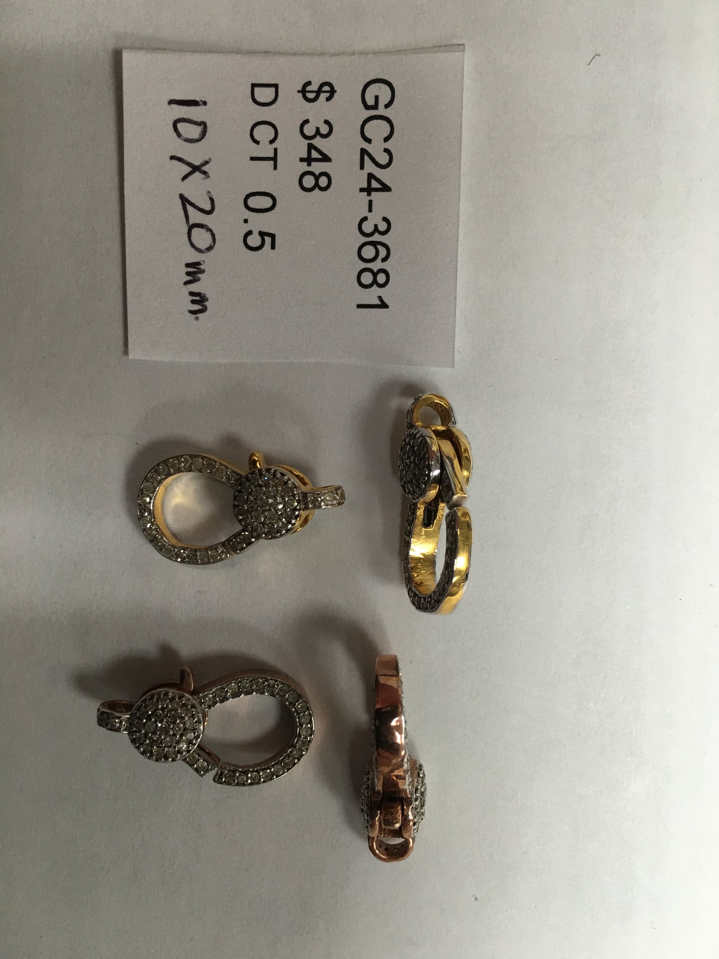14k Solid Gold Diamond Clasps