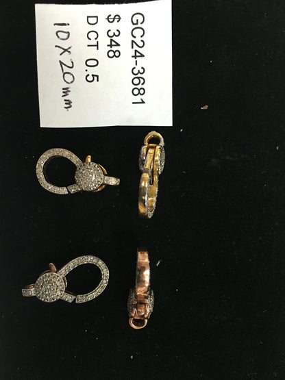 14k Solid Gold Diamond Clasps