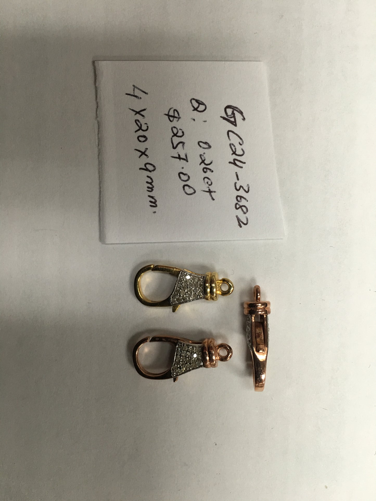 14k Solid Gold Diamond Clasps