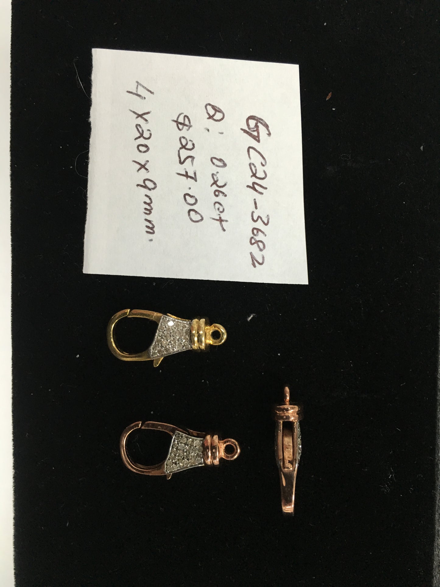 14k Solid Gold Diamond Clasps