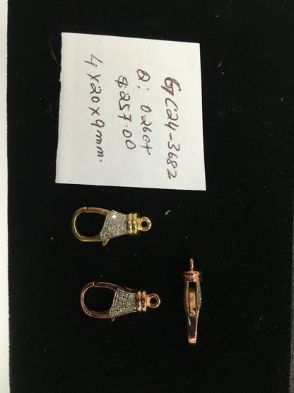 14k Solid Gold Diamond Clasps