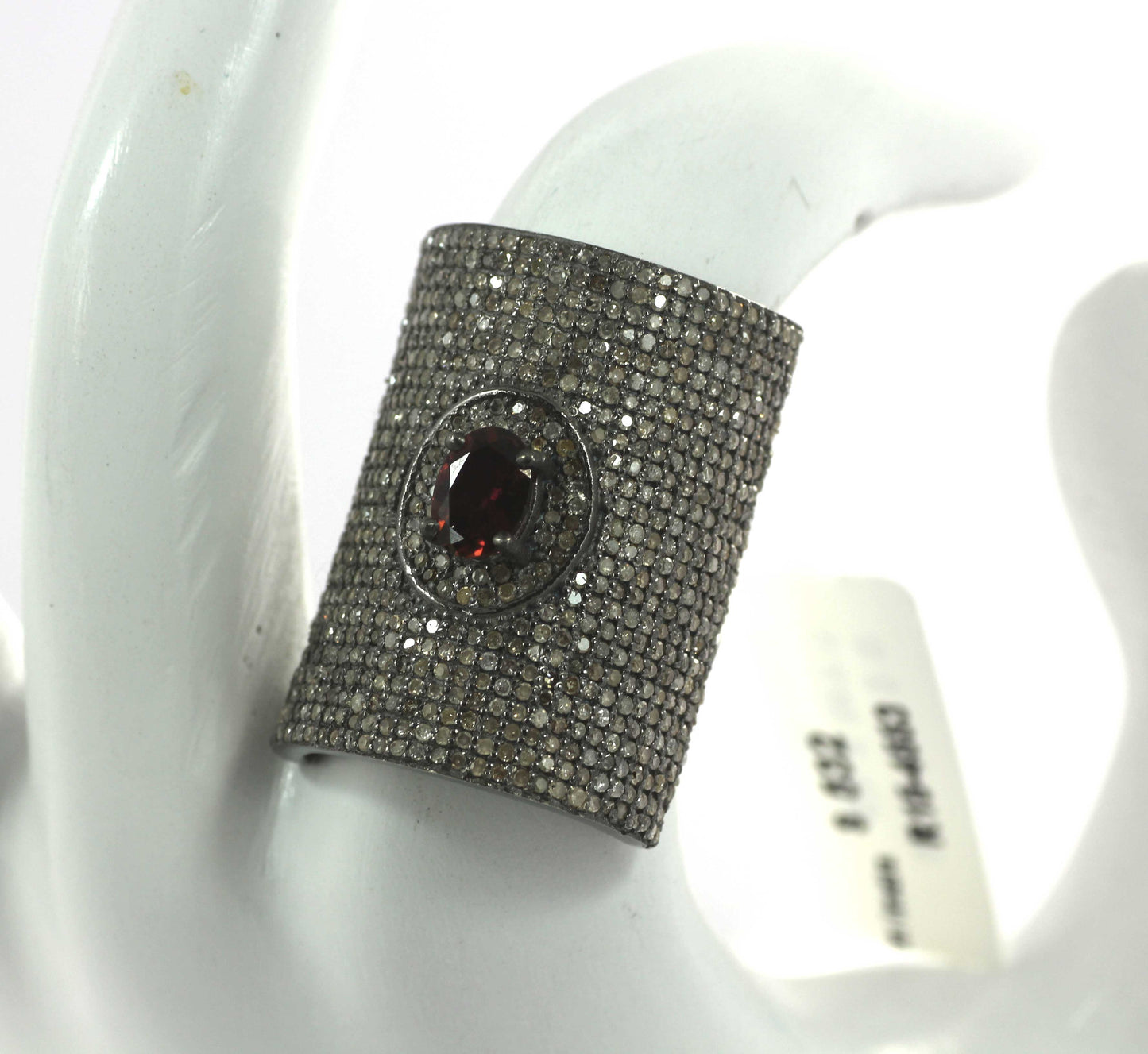Silver Pave Diamond Ring .925 Oxidized Sterling Silver Diamond Ring, Genuine handmade pave diamond Ring.